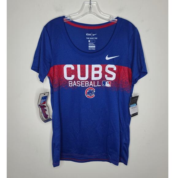 NWT Nike Chicago Cubs baseball MLB blue short sleeve shirt - medium - Picture 1 of 7
